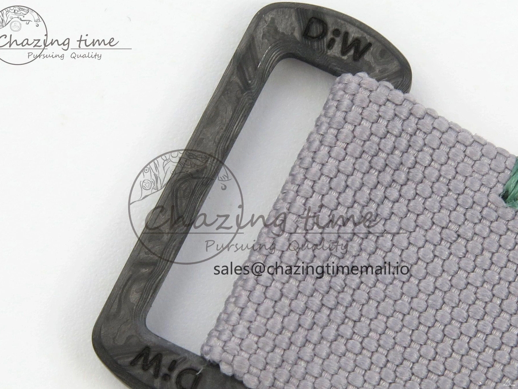 MiroTime 0312 TimelessDesign Daytona DIW Carbon Case and Bezel DIWF Edition White Green Dial on Grey Nylon Strap A 51